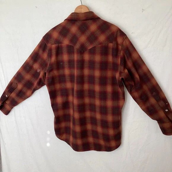 Vintage Pendleton High grade Western Wear Button Down wool button down shirt - Picture 9 of 14